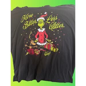 GRINCH-XL-Ladies T-Shirt- More BITTER Less GLITTER-V-Neck